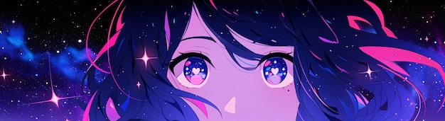 Anime style  character  in space