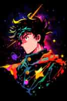 Free photo anime style  character  in space