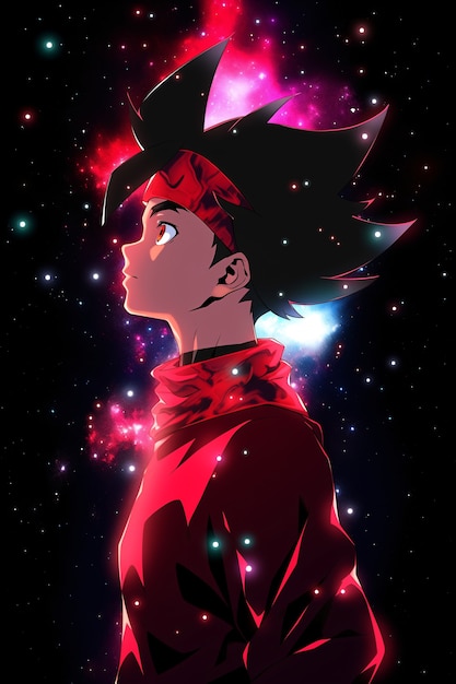 Free photo anime style  character  in space