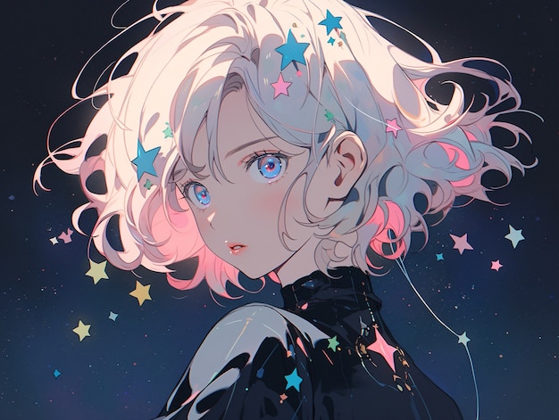 Anime style  character  in space