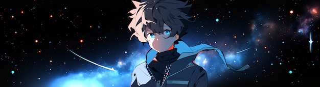 Free photo anime style  character  in space