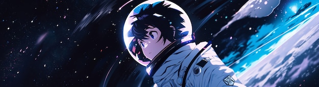 Free photo anime style  character  in space