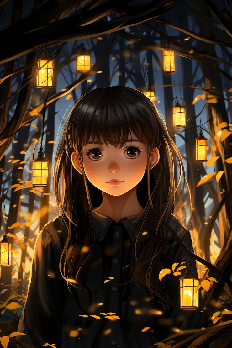 Free Photo anime style character with fire