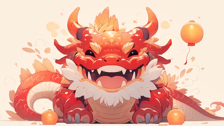 Free Photo anime style chinese new year celebration scene