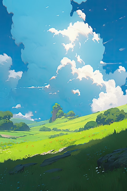 アニメスタイルの雲