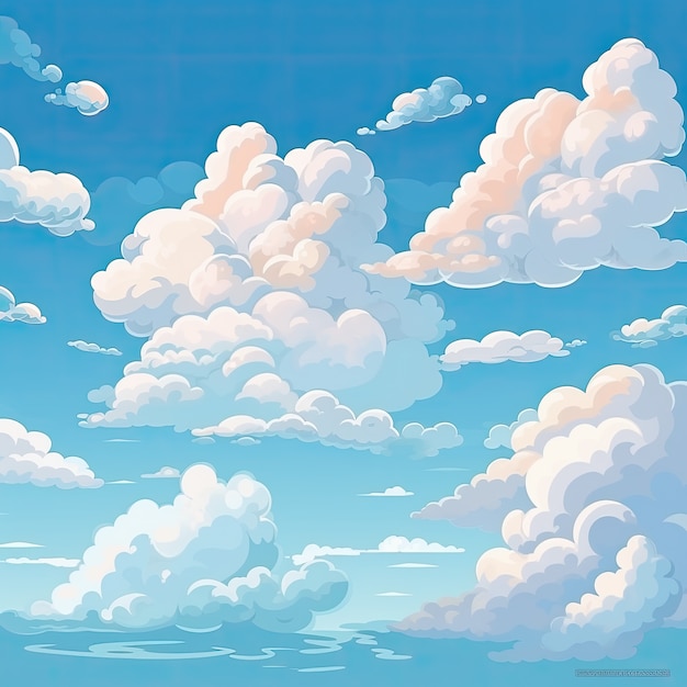 Free photo anime style clouds