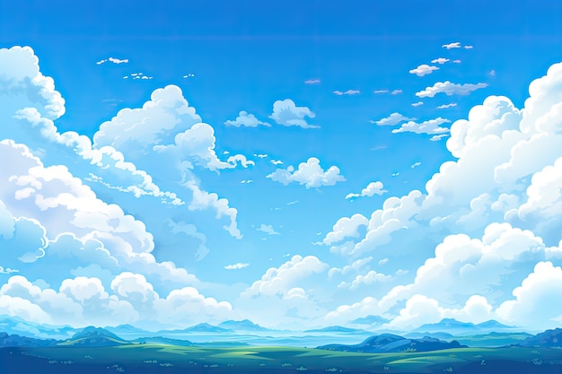 Free photo anime style clouds