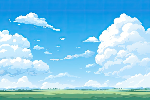 Foto gratuita nuvole in stile anime
