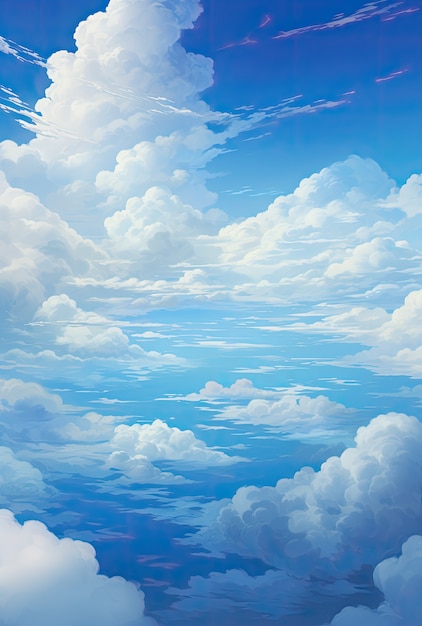 Free photo anime style clouds