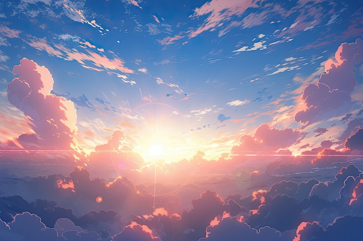 Free Photo anime style clouds