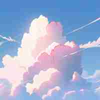 Free photo anime style clouds