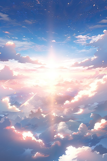 Free photo anime style clouds