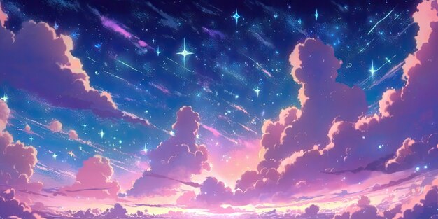 アニメスタイルの雲