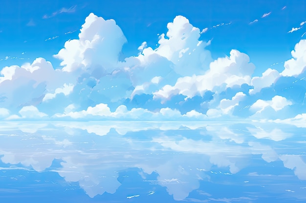 Free photo anime style clouds