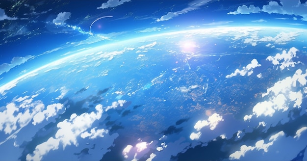 Free photo anime style earth