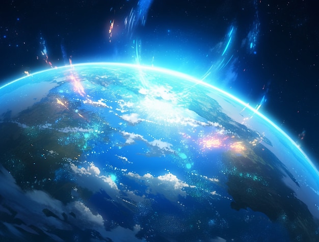 Free photo anime style earth