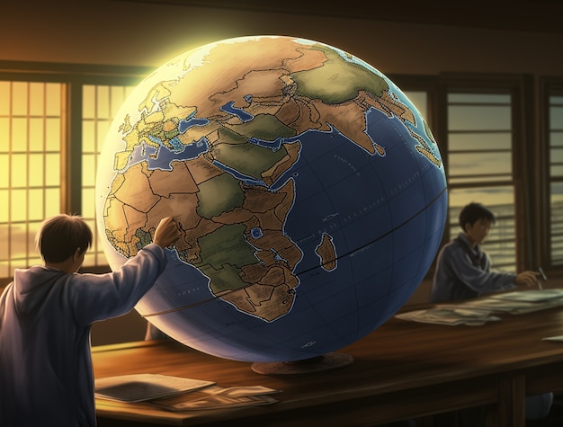 アニメスタイルの地球