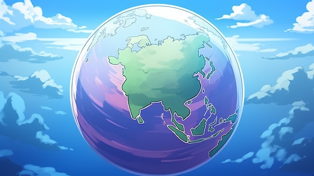Foto gratuita terra in stile anime