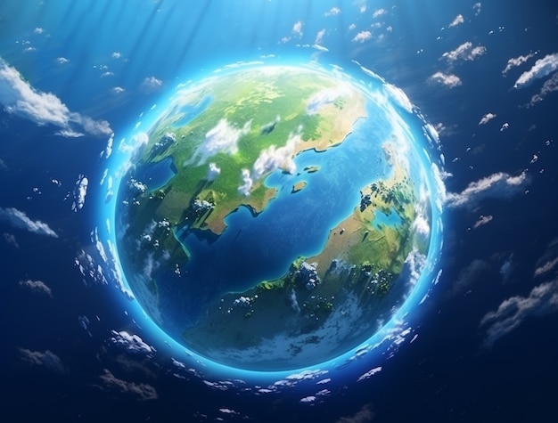 Free photo anime style earth