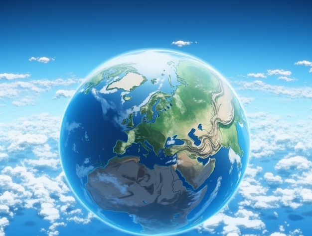 Free photo anime style earth