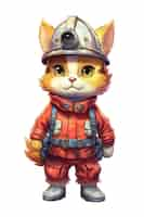 Free photo anime style fireman character