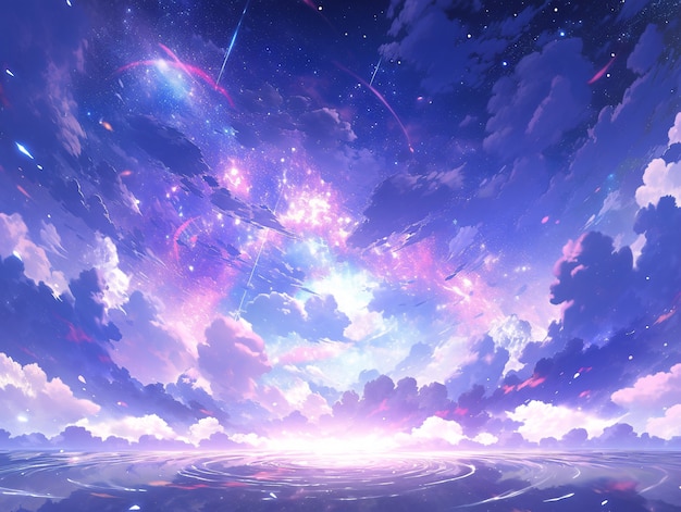 Free photo anime style galaxy background