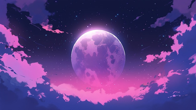 Free photo anime style galaxy background