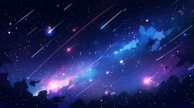 Free photo anime style galaxy background