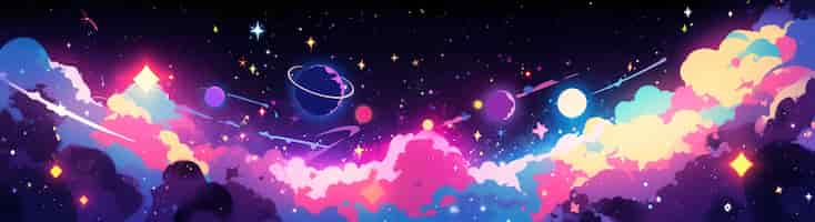 Free photo anime style galaxy background