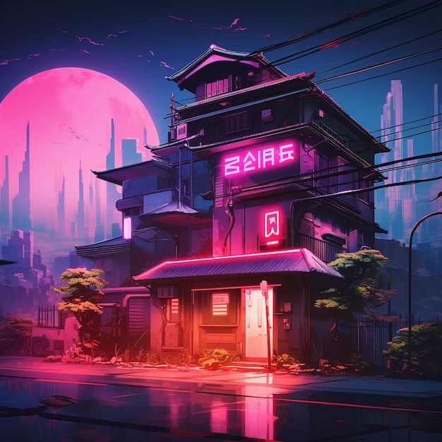 Anime style house architecture