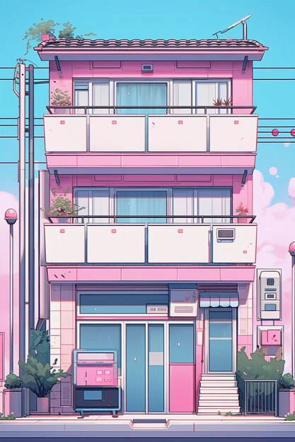 Anime style house architecture