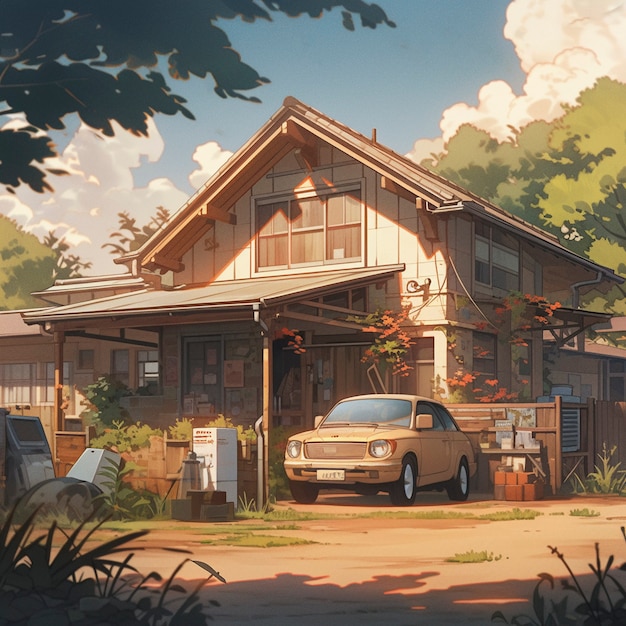 Anime style house structure