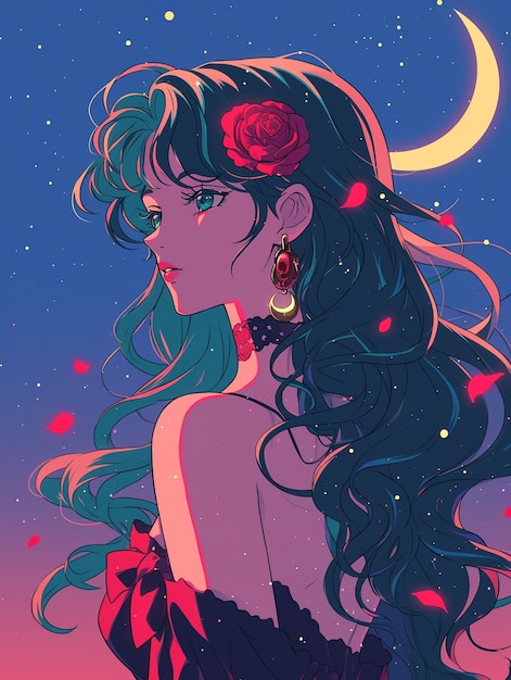 アニメスタイルのローズのイラスト