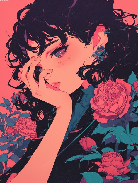 アニメスタイルのローズのイラスト