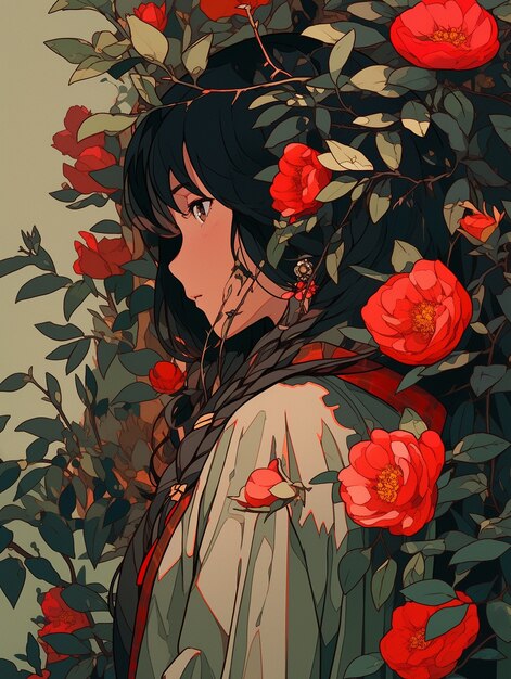 アニメスタイルのローズのイラスト