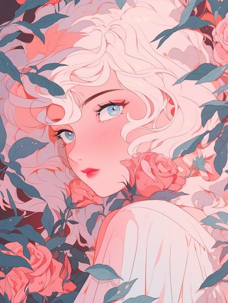 Free photo anime style illustration of rose