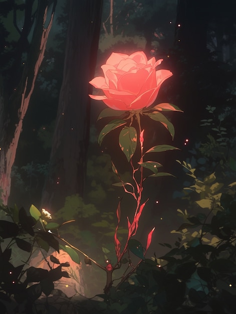 Free photo anime style illustration of rose