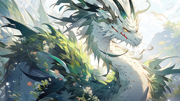 Free photo anime style mythical dragon creature