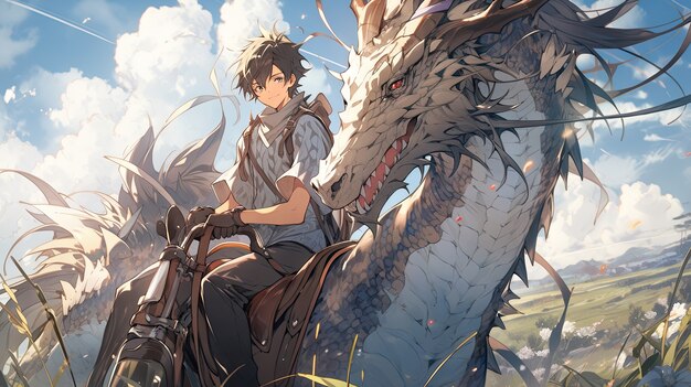 アニメスタイルの神話的なドラゴンクリーチャー