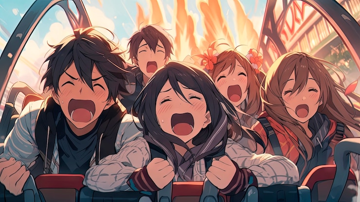 無料Photo 女の子の友情を描いたアニメスタイルのシーン