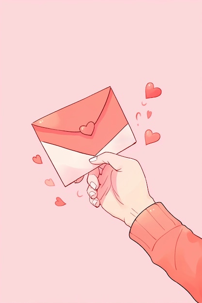 무료 사진 발렌타인 데이를 축하하는 애니메이션 스타일