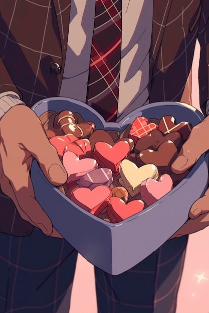 Foto gratuita stile di anime che celebra il giorno di san valentino