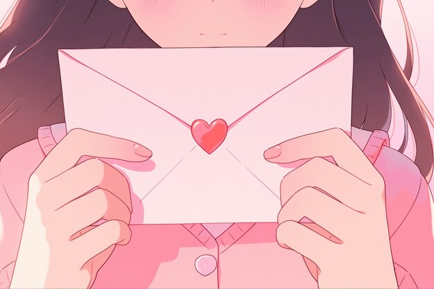 Anime stylecelebrating valentines day