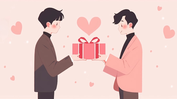 무료 Photo 발렌타인 데이를 축하하는 애니메이션 스타일