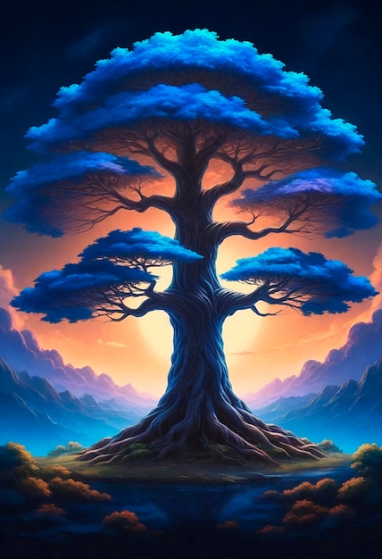 Foto gratuita illustrazione dell'albero dell'anime