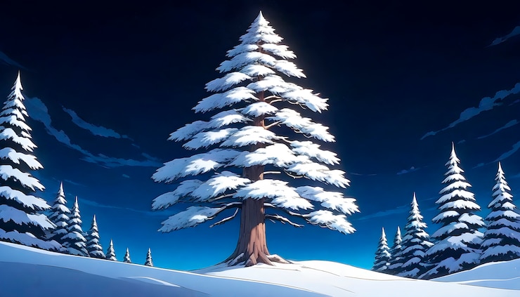 Free Photo anime tree illustration