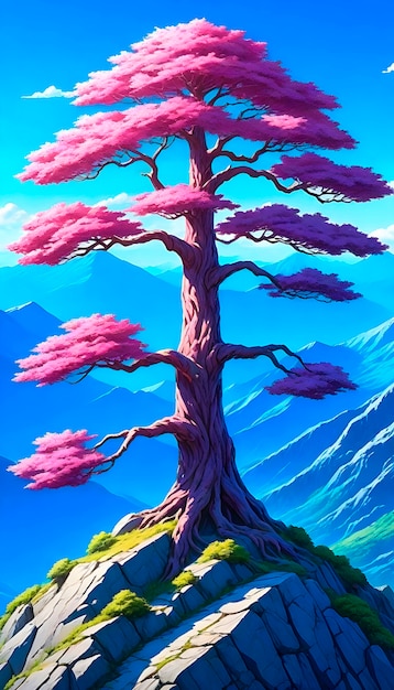 Foto gratuita illustrazione dell'albero dell'anime