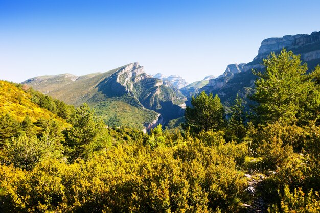 Anisclo Canyon and Mondoto mount in summer