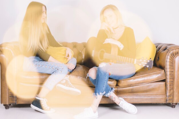 Anonymous women with guitar