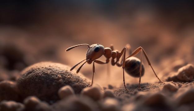 Free photo ant colony works together to gather food generated by ai